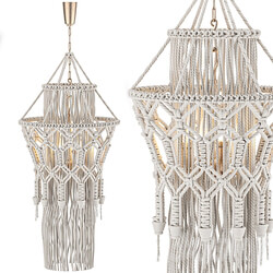 Macrame chandelier 2 Pendant light 3D Models 