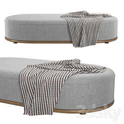 oval fabric pouf bed 3D Models 