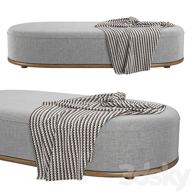 oval fabric pouf bed 3D Models