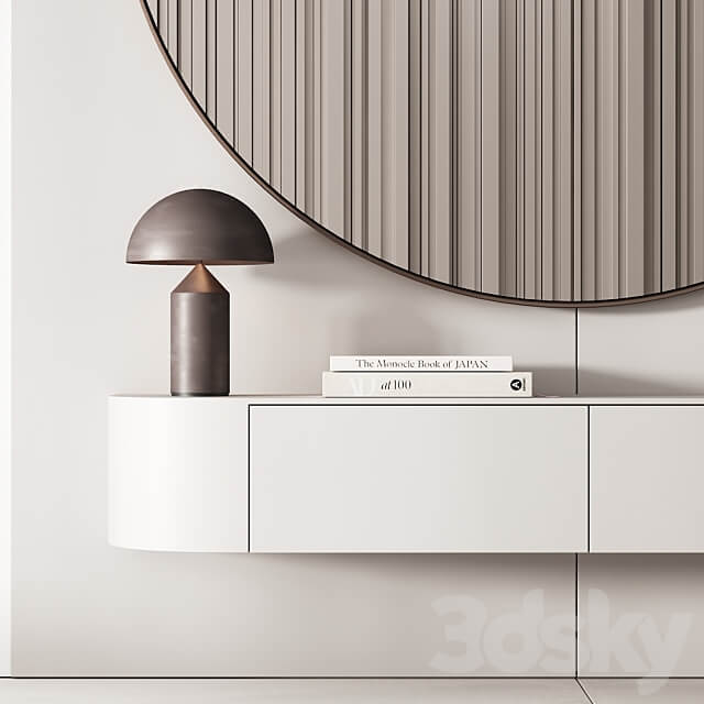 144 hallway zone 03 minimal modern with circle mirror 01 3D Models