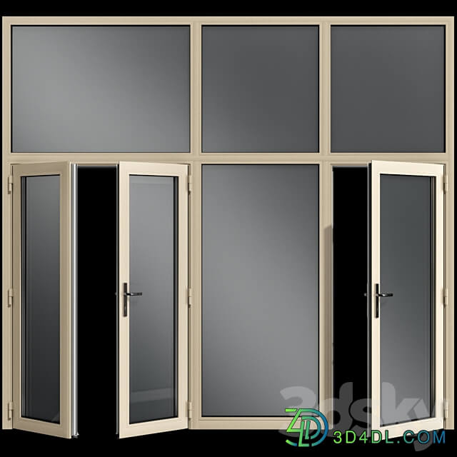 Stained aluminum doors 3D Models