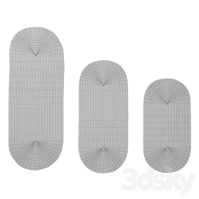 Natural Oval shape long Braided Jute Rug 3D Models