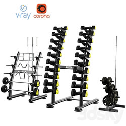 Dumbbell barbell set ZIVA 3D Models 
