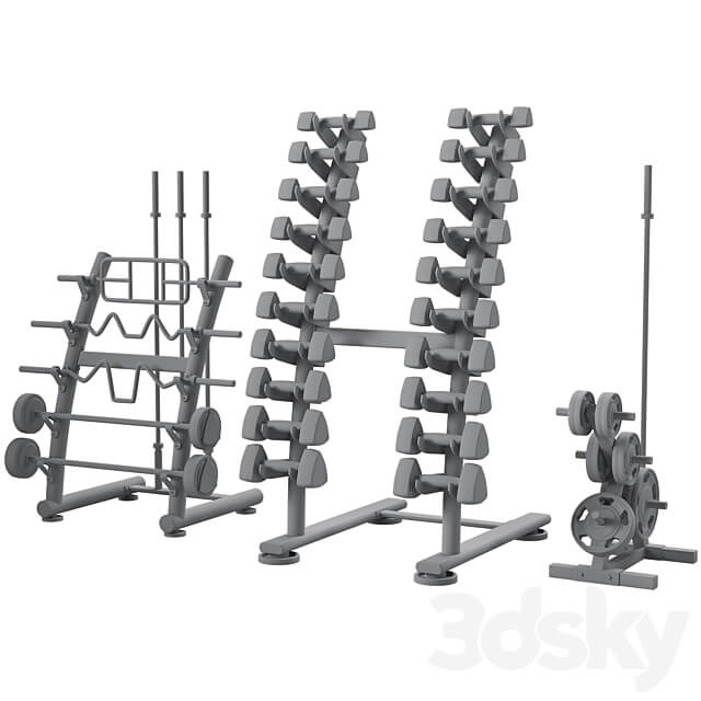 Dumbbell barbell set ZIVA 3D Models