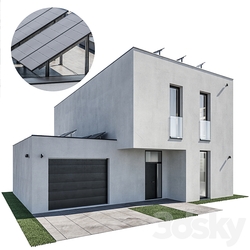 Modern house 27 at night 3D Models 