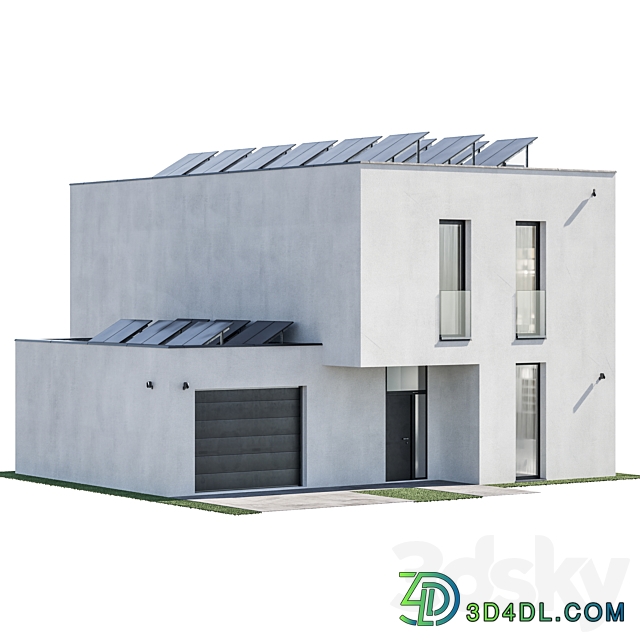 Modern house 27 at night 3D Models