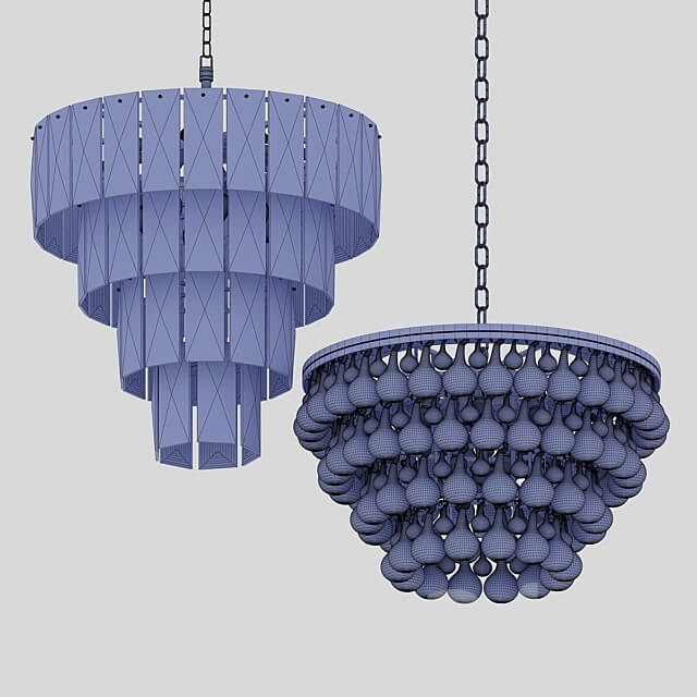 Four exclusive Eichholtz chandeliers Pendant light 3D Models