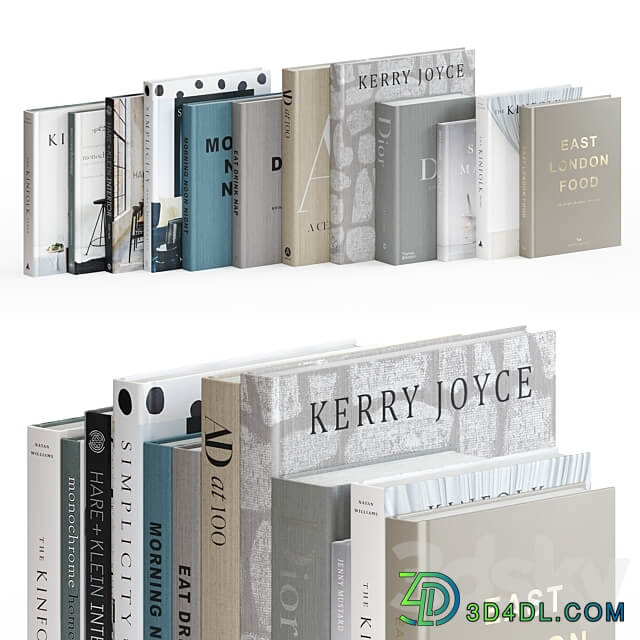 A set of books. Coffee Table Book Set 03 3D Models