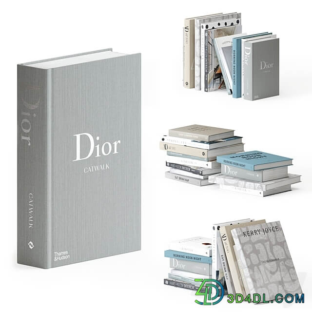 A set of books. Coffee Table Book Set 03 3D Models