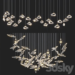 Ocher Droplight Chandelrers Pendant light 3D Models 