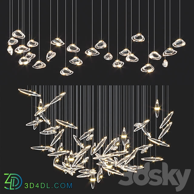 Ocher Droplight Chandelrers Pendant light 3D Models