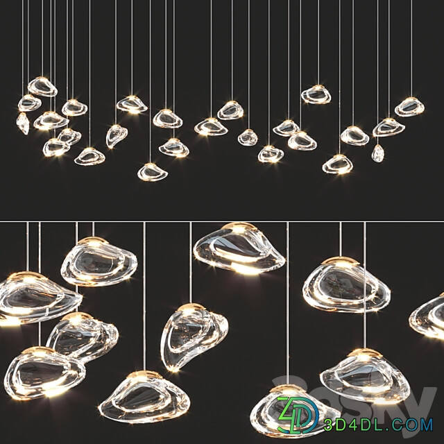 Ocher Droplight Chandelrers Pendant light 3D Models