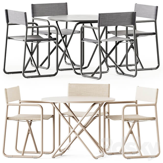 Trip Folding Table and Chair by Diabla Garden Set Table Chair 3D Models