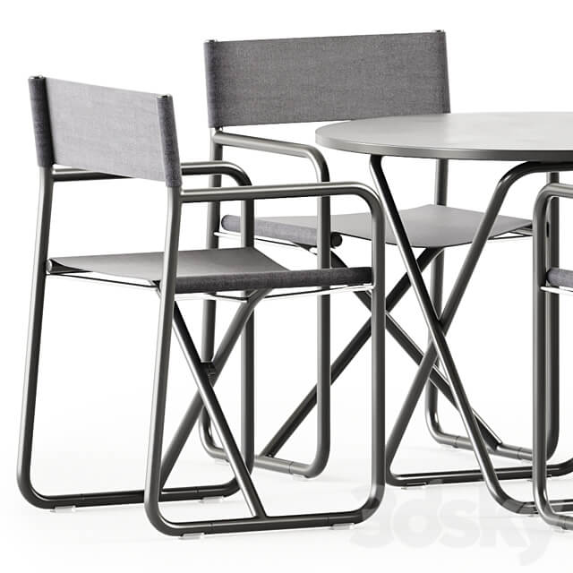 Trip Folding Table and Chair by Diabla Garden Set Table Chair 3D Models