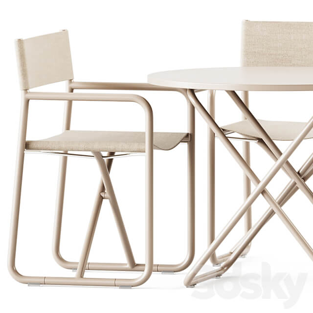 Trip Folding Table and Chair by Diabla Garden Set Table Chair 3D Models