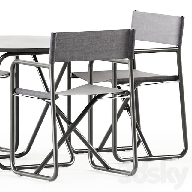 Trip Folding Table and Chair by Diabla Garden Set Table Chair 3D Models