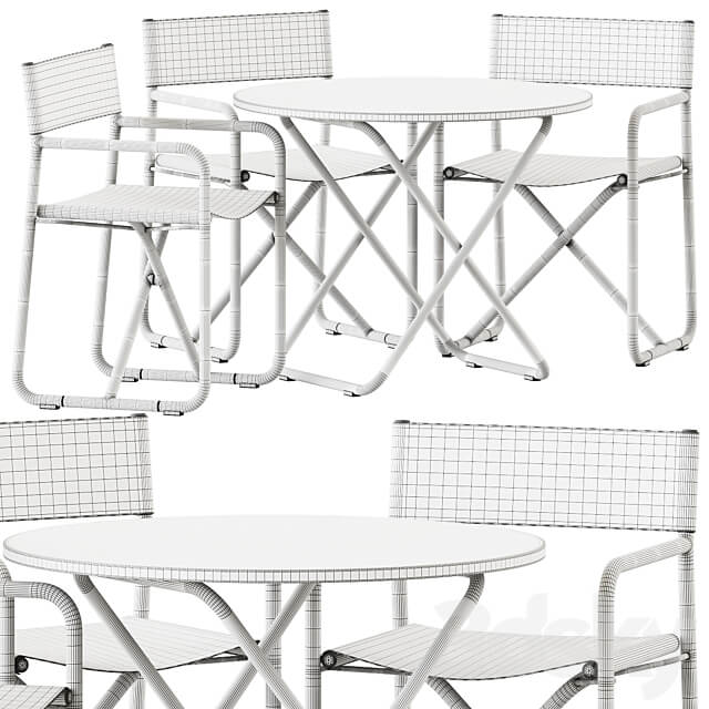 Trip Folding Table and Chair by Diabla Garden Set Table Chair 3D Models
