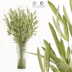 Olive In Dina Fluted Glass Vase 3D Models 