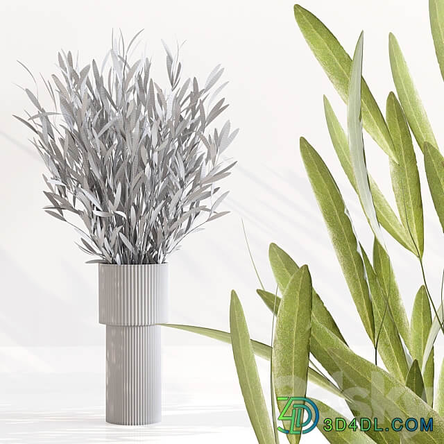 Olive In Dina Fluted Glass Vase 3D Models