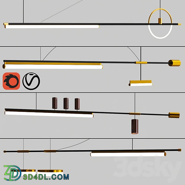 ZODIAC collection Pendant light 3D Models