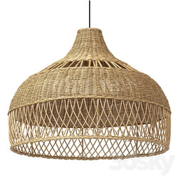 New wicker round tulip skirt rattan light Pendant light 3D Models 