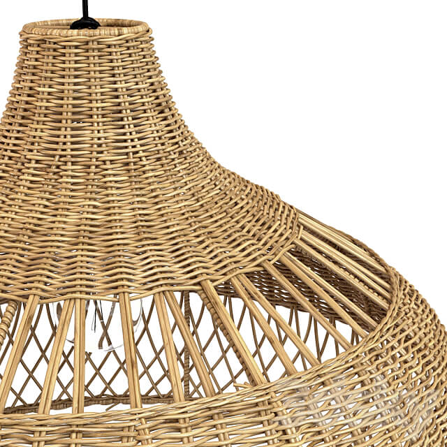 New wicker round tulip skirt rattan light Pendant light 3D Models