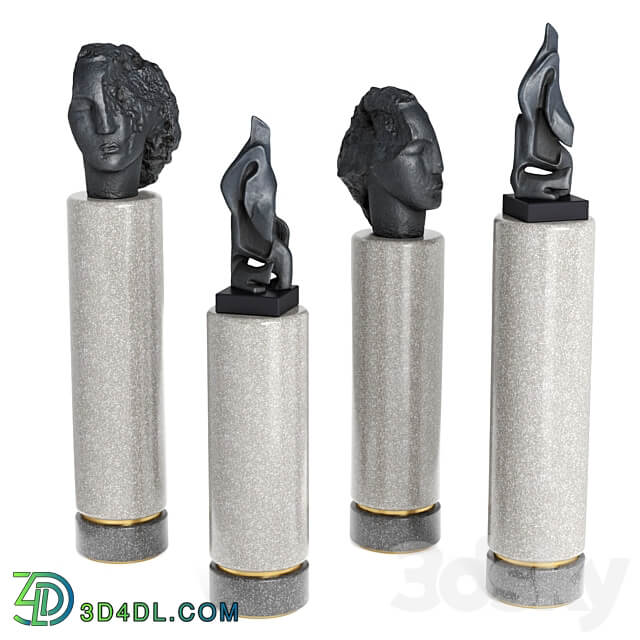 face and abstract pedestal 3D Models