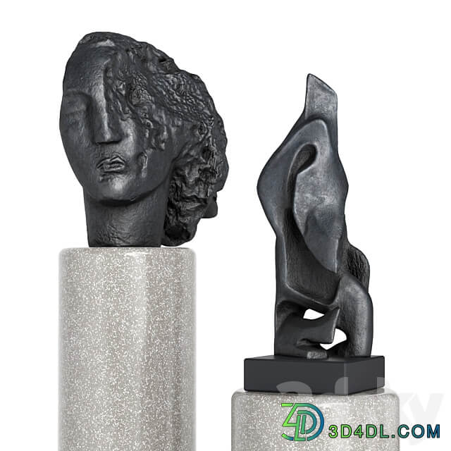 face and abstract pedestal 3D Models