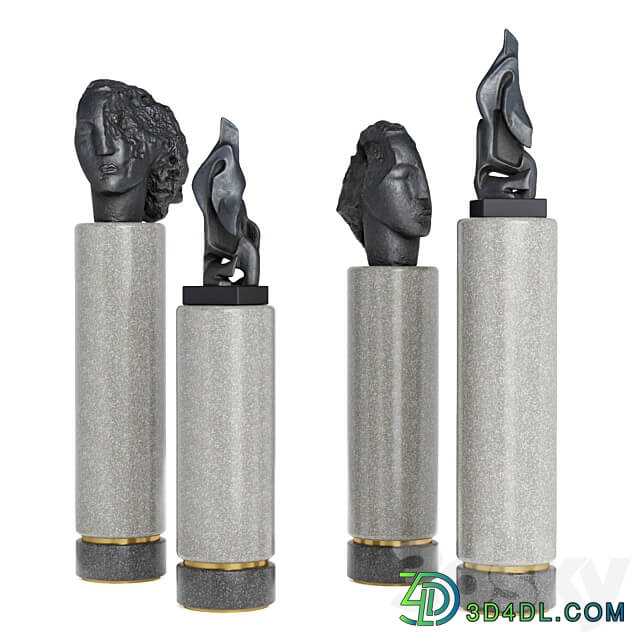 face and abstract pedestal 3D Models