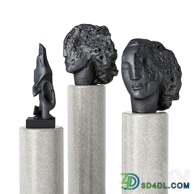 face and abstract pedestal 3D Models