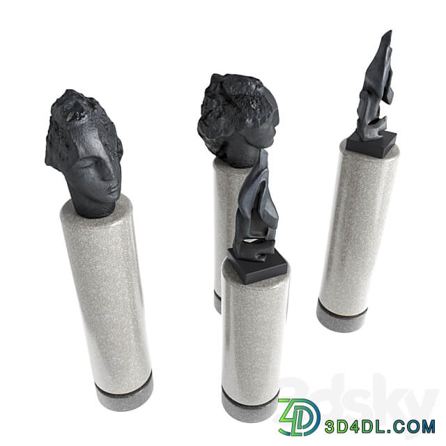 face and abstract pedestal 3D Models