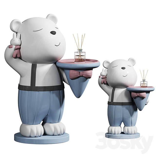 Bear ornaments ceramic ornaments shelf tray 3D Models