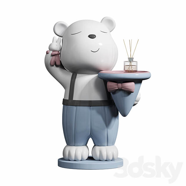 Bear ornaments ceramic ornaments shelf tray 3D Models