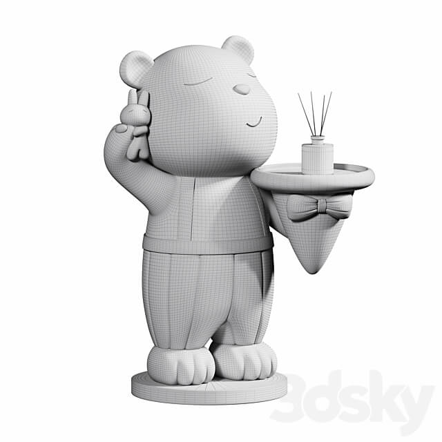 Bear ornaments ceramic ornaments shelf tray 3D Models
