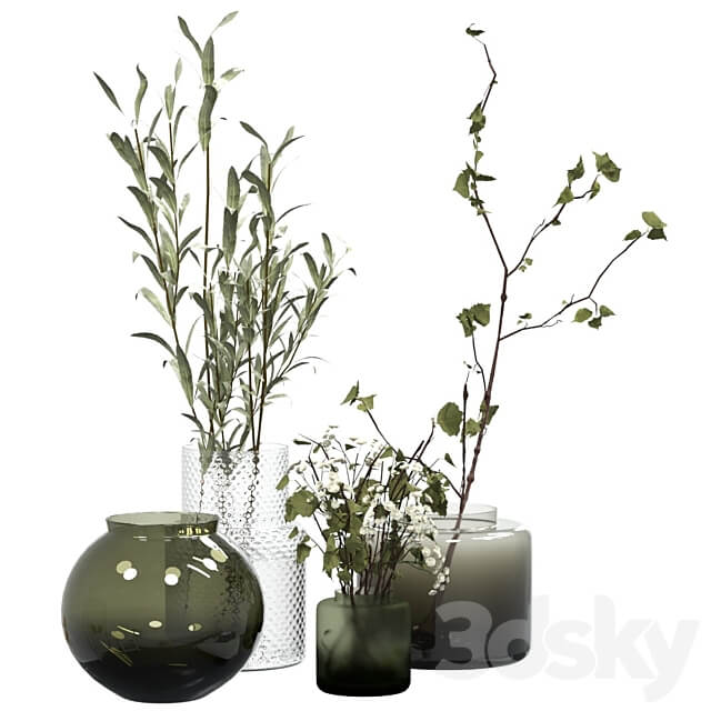 Bouquets in vases 3D Models