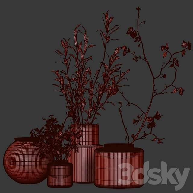 Bouquets in vases 3D Models