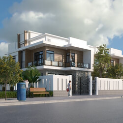 3D Exterior House 3 Scene Model 3dsmax By Huy Hieu Lee 