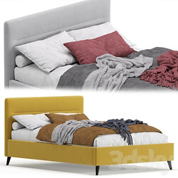 Bed Pyle 140 Velvet Yellow By Divan.ru Bed Pyle 140 Velvet Yellow 3D Models 