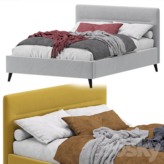 Bed Pyle 140 Velvet Yellow By Divan.ru Bed Pyle 140 Velvet Yellow 3D Models