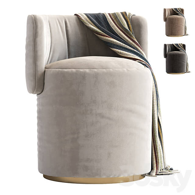 Love Seat Pouf Rugiano 3D Models
