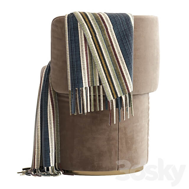 Love Seat Pouf Rugiano 3D Models