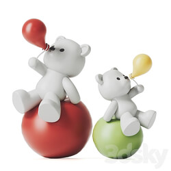 Teddy Bear and Balloons 3D Models 