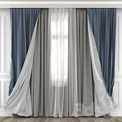 Curtains with window 493C 3D Models 