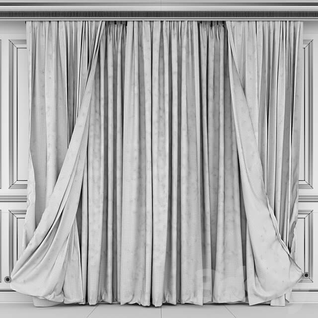 Curtains with window 493C 3D Models