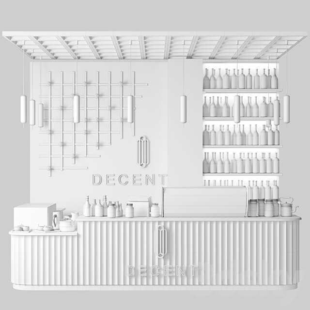 Design project of a coffee shop with a mini bar and wine. coffee point 3D Models