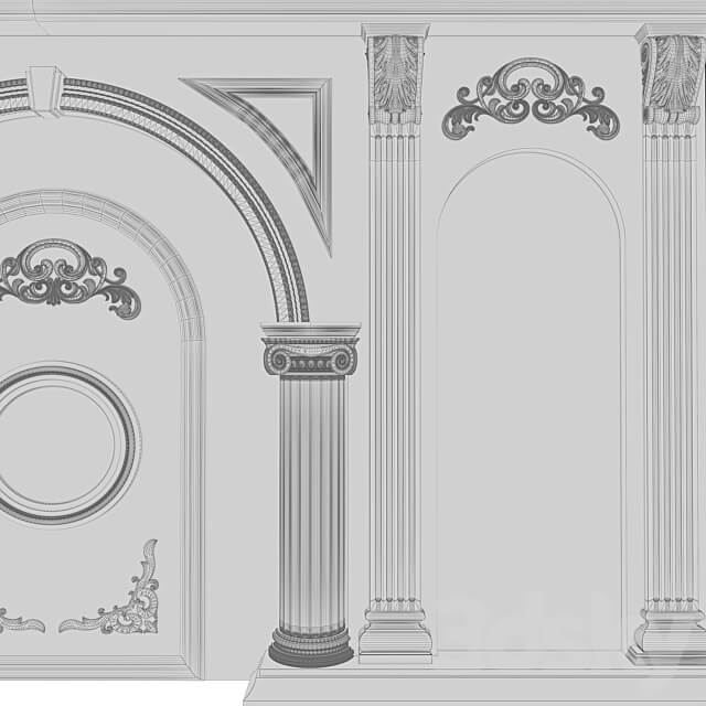 Classic Facade Element 3D Models