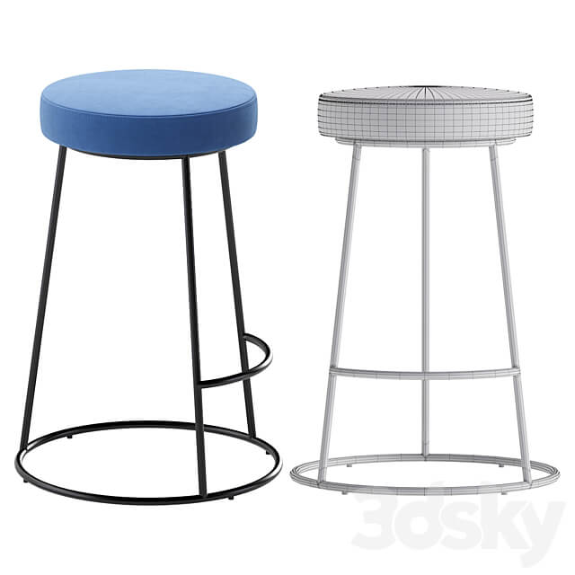 Bar Stool MACLAINE by Cazarina Interiors 4 Colors Version Барный Стул МАКЛЕЙН 3D Models