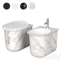 Floor standing toilet and bidet Artceram Chic 3D Models 