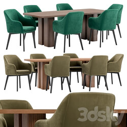 Texas dining chair and Lazar table Table Chair 3D Models 