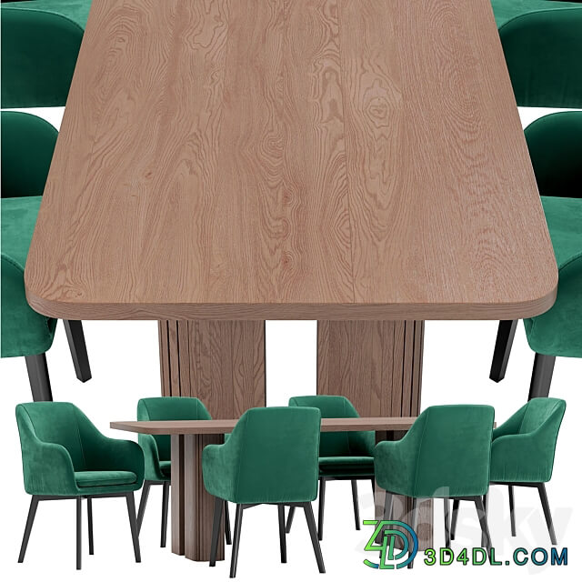 Texas dining chair and Lazar table Table Chair 3D Models
